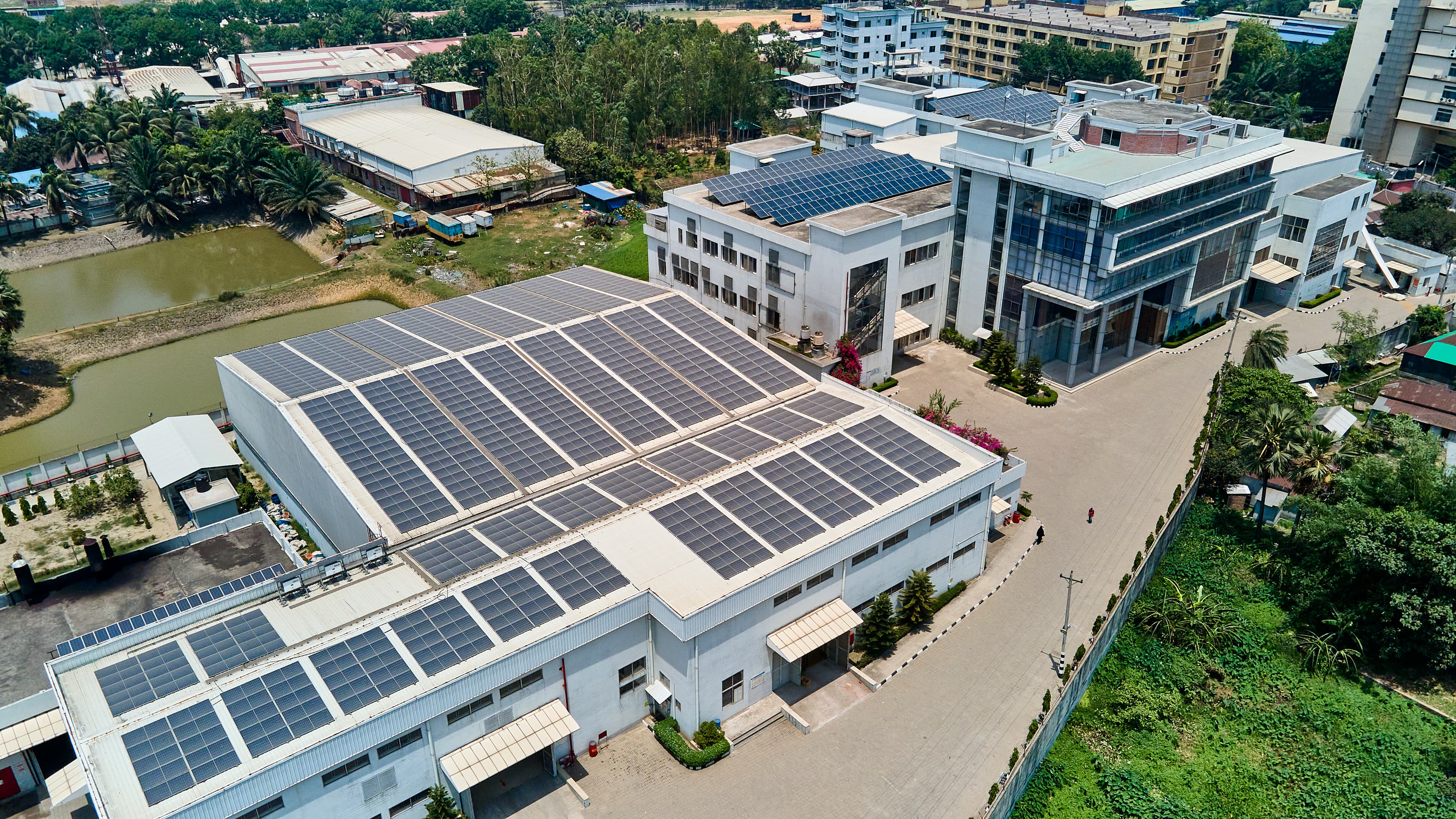 Solar panels on rooftop