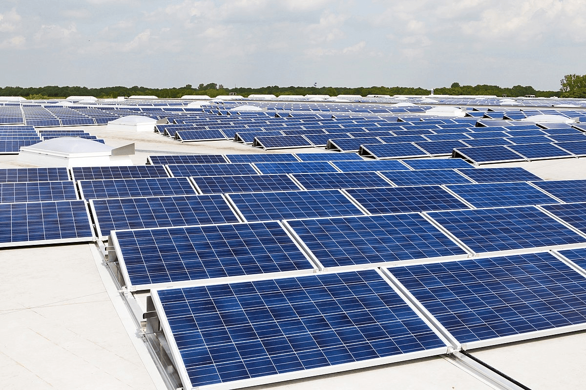 Solar panels on rooftop